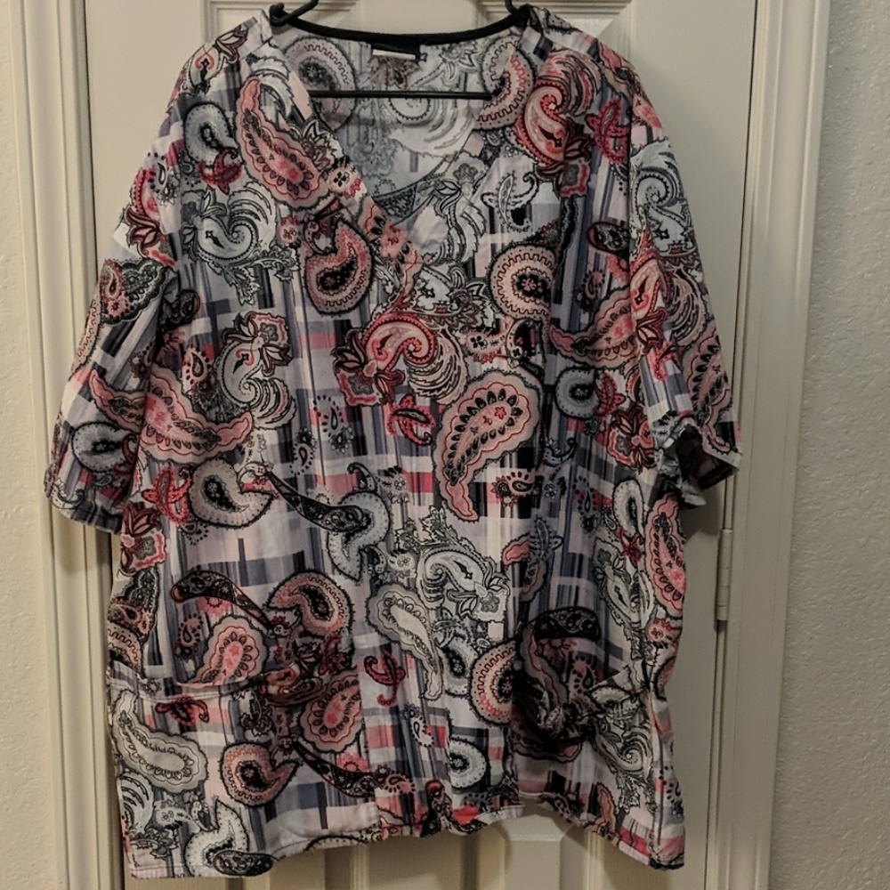 2 Plus Size Tafford Scrub Tops w/ Matching Pants